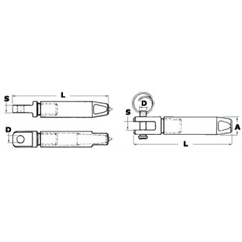 Terminale in acciaio inox per cavo Parafil
